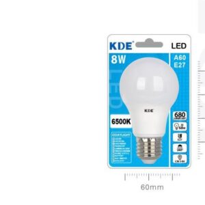 LAMPADINA LED A60 E27 LUCE FREDDA 8W=68W 6500K
