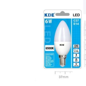 LAMPADINA LED C37 E14 LUCE FREDDA 6w=51W 6500K