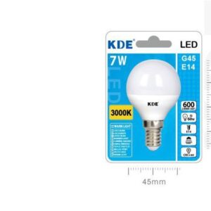 LAMPADINA LED G45 E14 LUCE CALDA 7w=60W 3000K