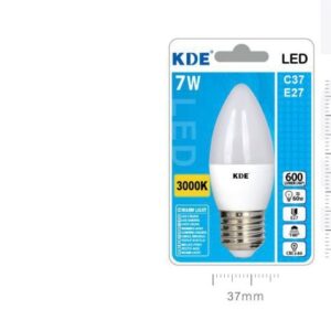 LAMPADINA LED C37 E27 LUCE CALDA 7w=60W 3000K