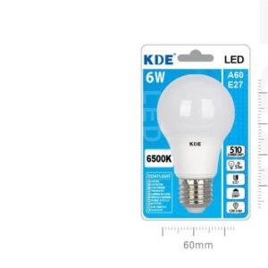 LAMPADINA LED A60 E27 LUCE FREDDA 6W=51W 6500K