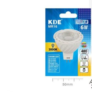 LAMPADINA LED MR16 GU5.3 LUCE CALDA 6w=48W 3000K