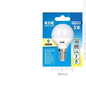 LAMPADINA LED G45 E14 LUCE NATURALE 5w=43W 4000K