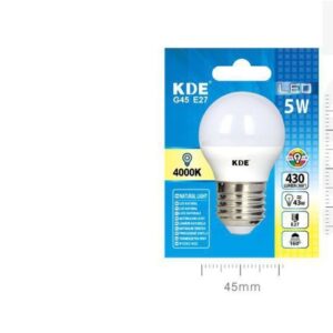 LAMPADINA LED G45 E27 LUCE NATURALE 5w=43W 4000K