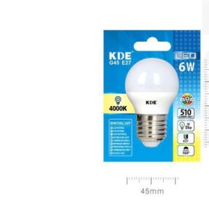 LAMPADINA LED G45 E27 LUCE NATURALE 6w=51W 4000K