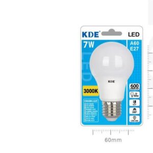 LAMPADINA LED A60 E27 LUCE CALDA 7W=60W 3000K