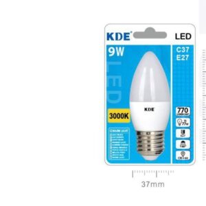 LAMPADINA LED C37 E27 LUCE CALDA 9w=77W 3000K