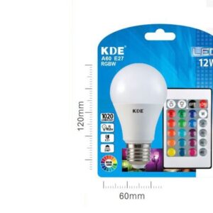 LAMPADINA LED A60 E27 RGBW 12W=102W 3000K CON TELECOMANDO
