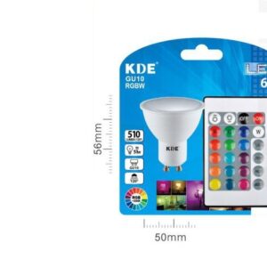 LAMPADINA LED GU10 RGBW 6W=51W 3000K CON TELECOMANDO