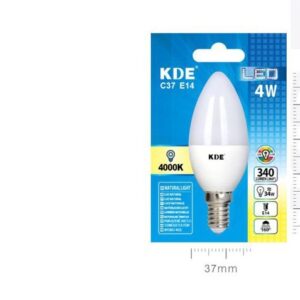 LAMPADINA LED C37 E14 LUCE NATURALE 4w=32W 4000K