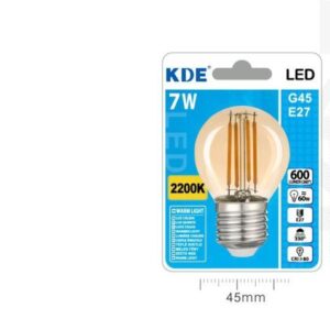 LAMPADINA LED G45 E27 LUCE CALDA 7w=60W 2700K