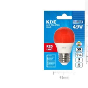 LAMPADINA LED G45 E27 LUCE ROSSA 4.9w=25W