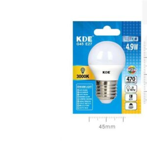 LAMPADINA LED G45 E27 LUCE CALDA 4.9w=47W 3000K
