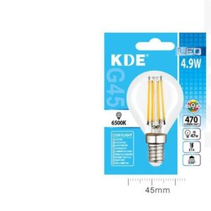 LAMPADINA LED G45 E14 LUCE FREDDA 4.9W=47W 6500K