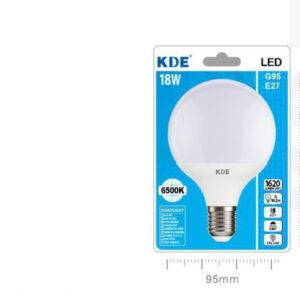 LAMPADINA LED G95 E27 LUCE FREDDA 18W=162W 6500K