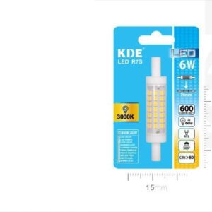 LAMPADINA LED R7S LUCE CALDA 6w=60W 3000K